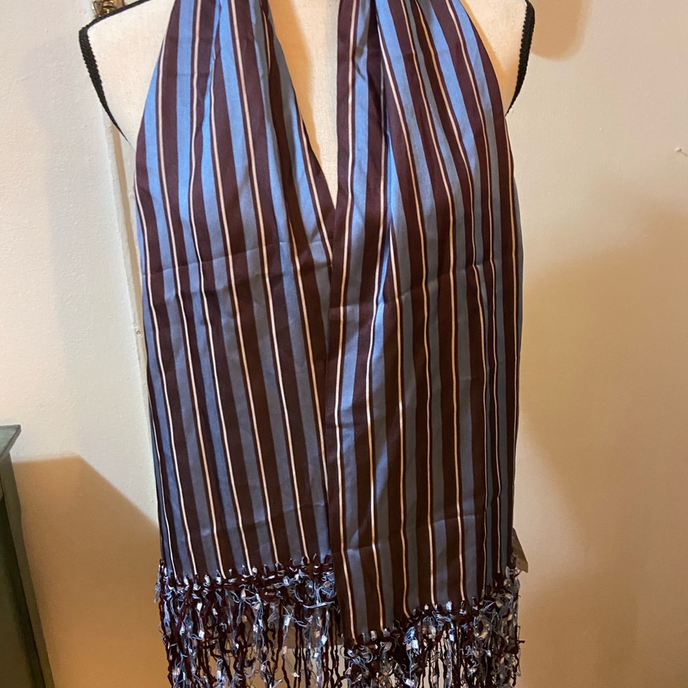 Juliana Collezion 100% silk strip scarf NWT